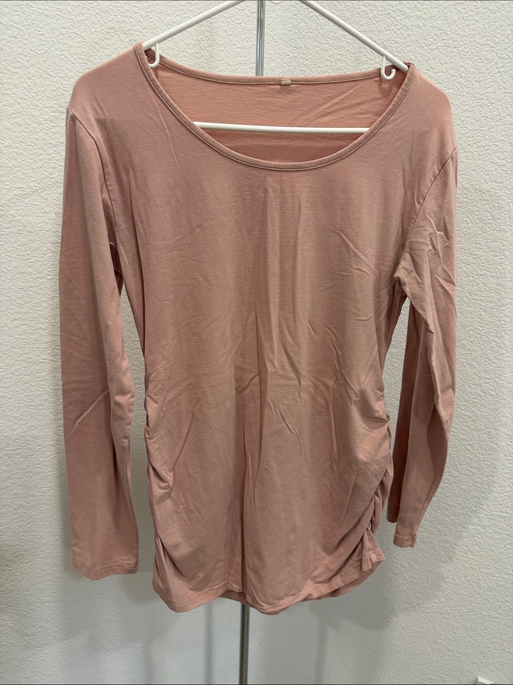 Women’s Long Sleeve Scoop Neck Top — Dusty Rose - maternity